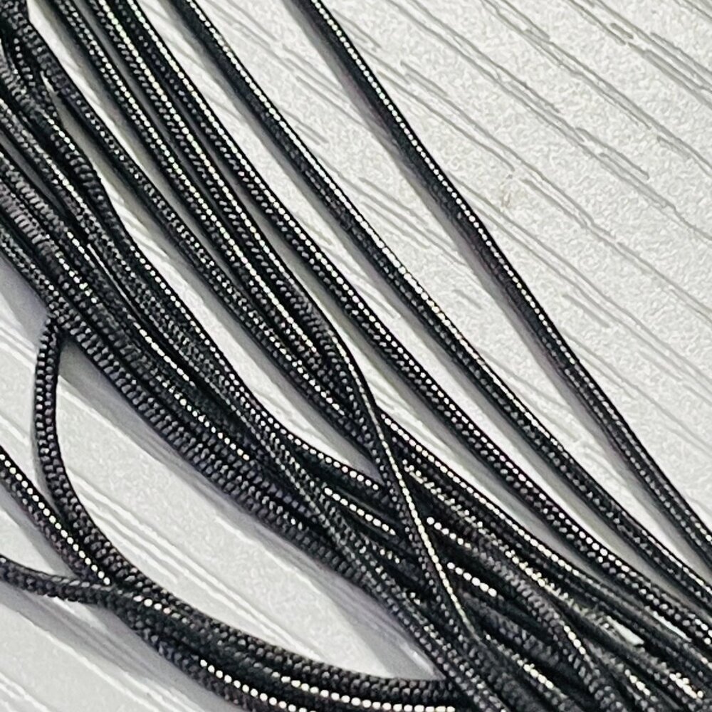 High Carbon Steel Piano Wire 14-Strand Necklace Gray Ribbon - Picture 5 of 10
